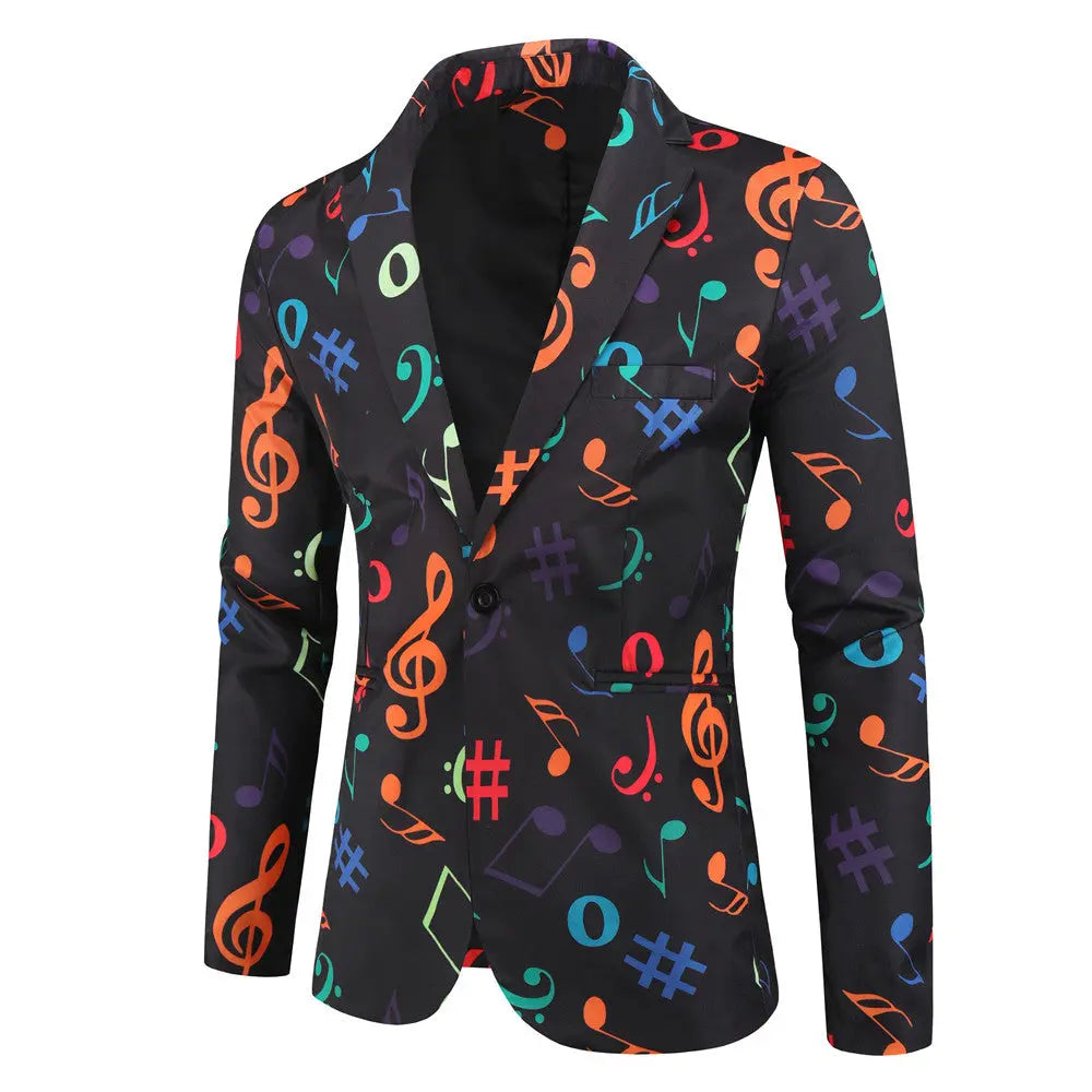 Men's Casual 3D Printing Suit Vest Trouser Suit  Pre2brand Suit-XXXXL