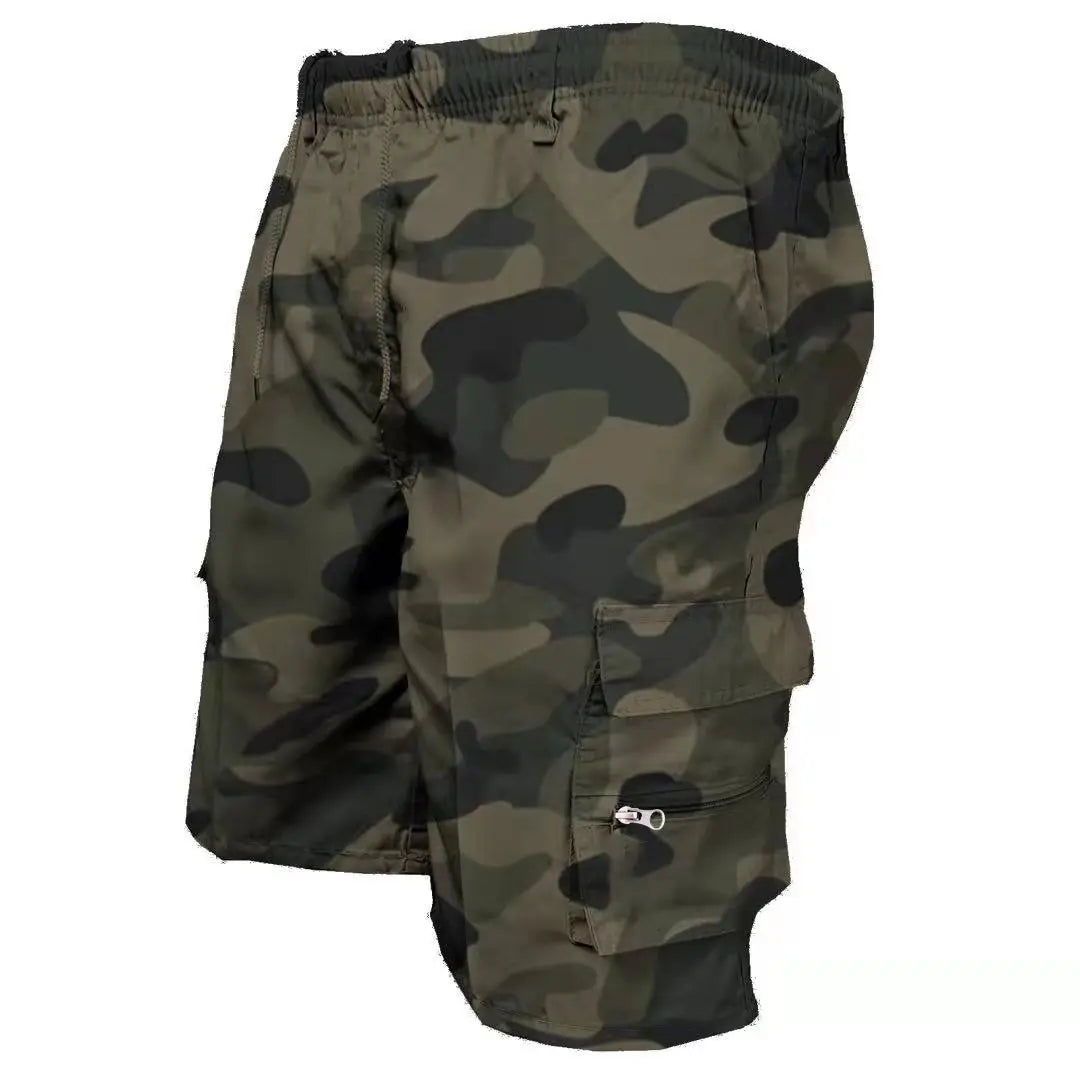 Men's Casual Working Pants Shorts Loose Summer Outdoor Workout Pants  Pre2brand Camouflage-Green-XXXL
