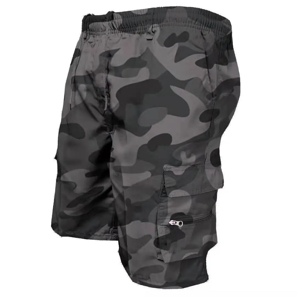 Men's Casual Working Pants Shorts Loose Summer Outdoor Workout Pants  Pre2brand Camouflage-Gray-XXXL
