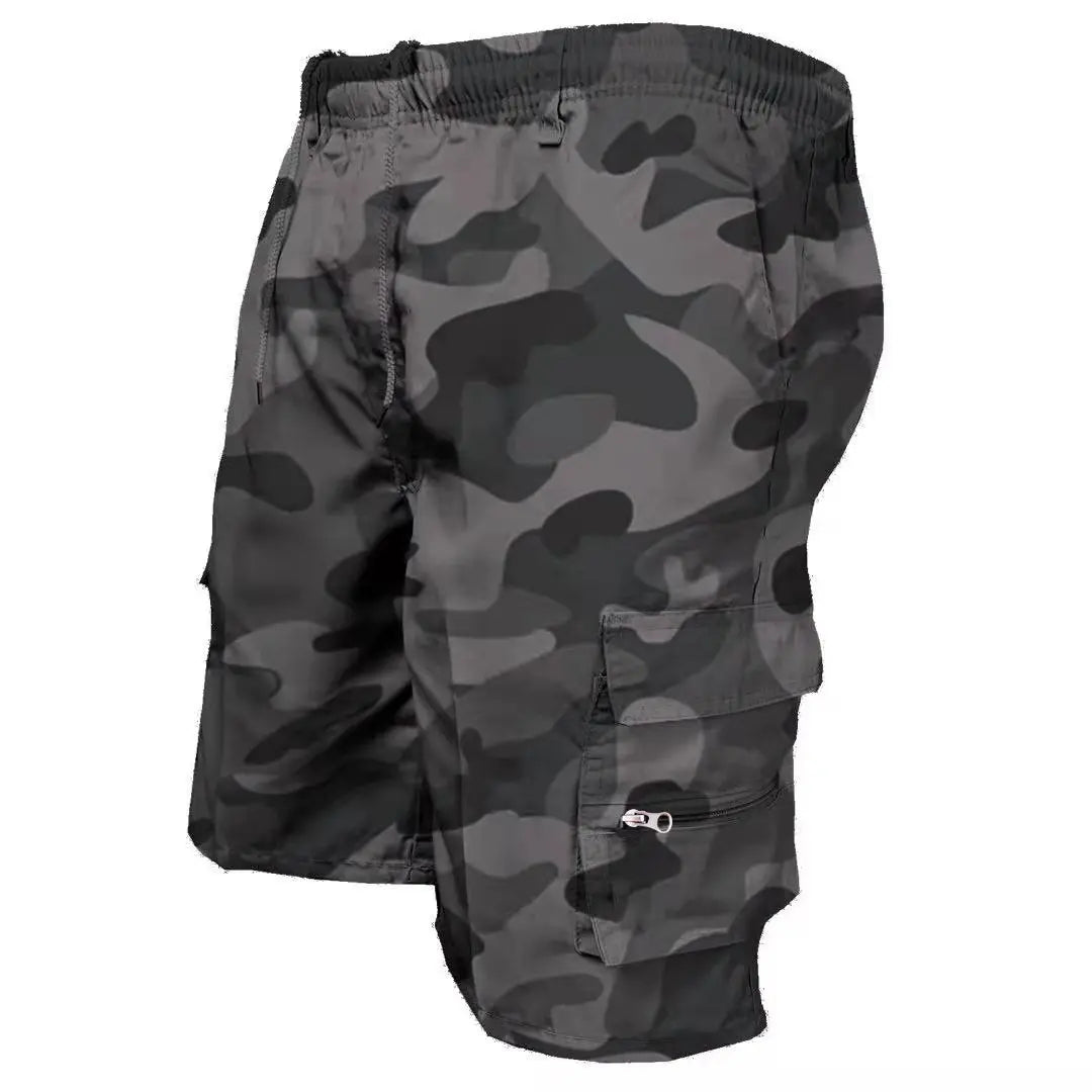 Men's Casual Working Pants Shorts Loose Summer Outdoor Workout Pants  Pre2brand Camouflage-Gray-XXXL