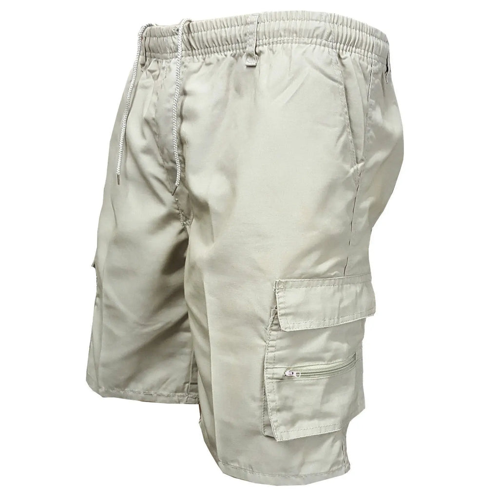 Men's Casual Working Pants Shorts Loose Summer Outdoor Workout Pants  Pre2brand Beige-XXXL