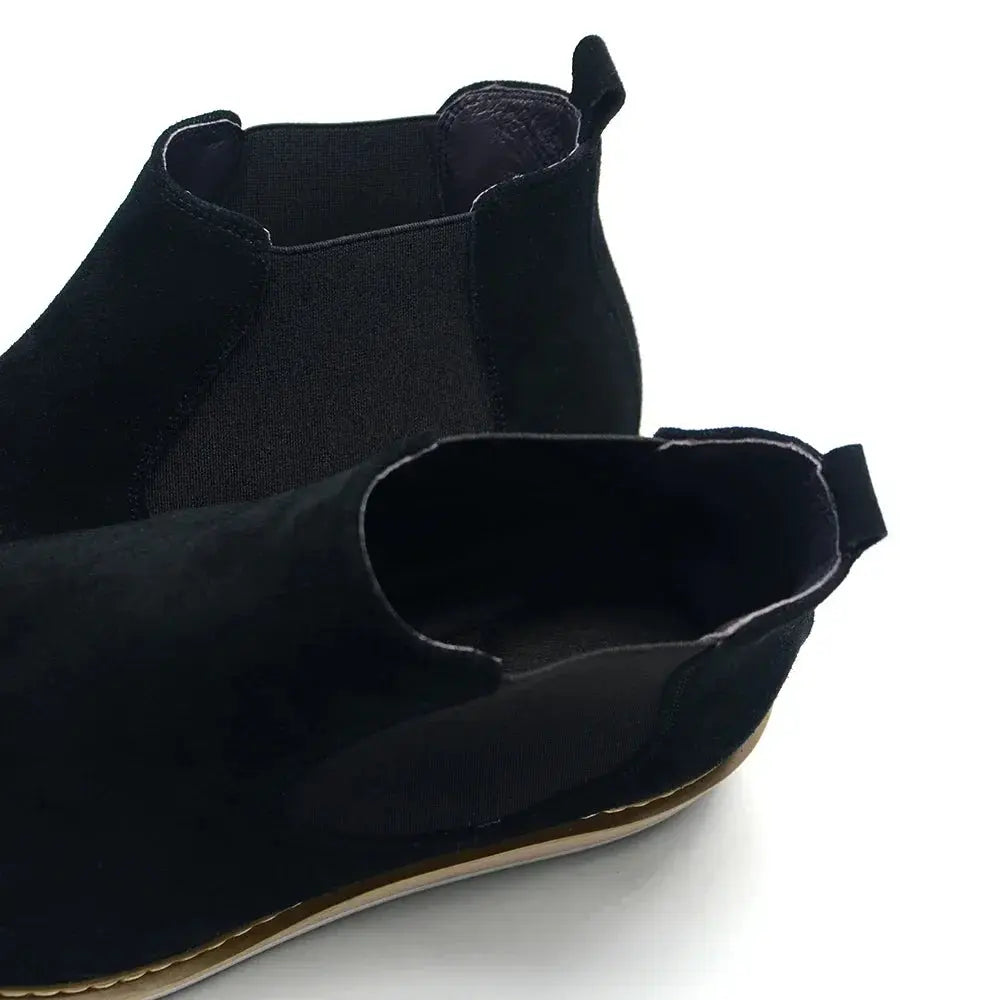 Men's Chelsea Ankle Boots Cow Suede Leather Classic British Style High Top Casual Sneaker Men Shoes Black Brown Motorcycle Boots - Pre2brand