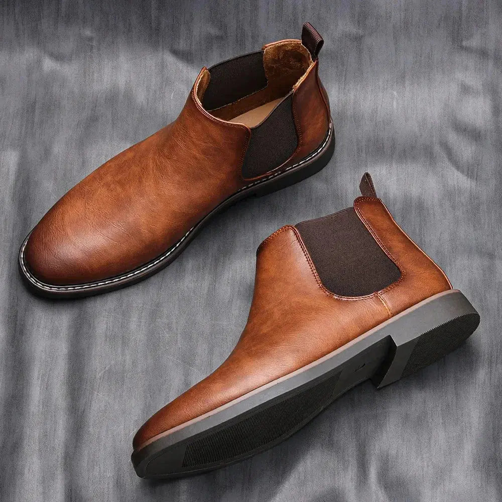 Men's Chelsea Boots British Casual Men's Leather Shoes Men's Motorcycle Boots Men Boots  Pre2brand