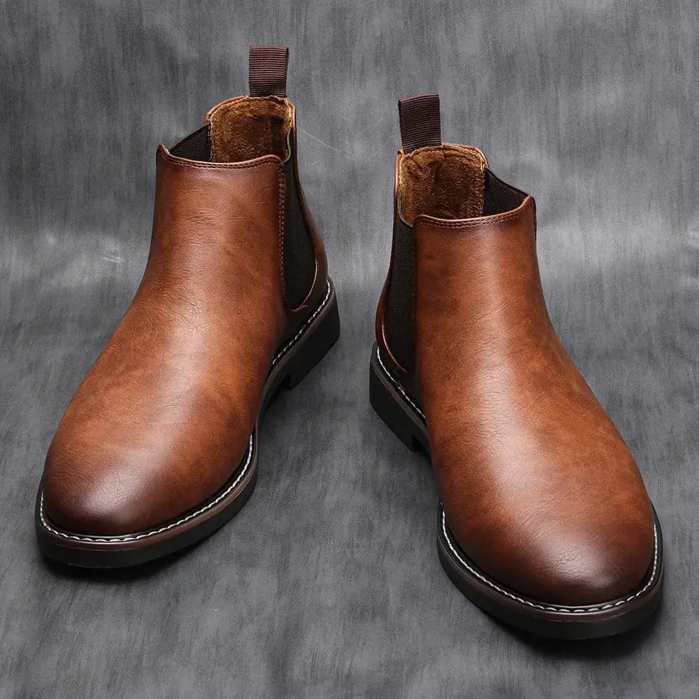 Men's Chelsea Boots British Casual Men's Leather Shoes Men's Motorcycle Boots Men Boots  Pre2brand
