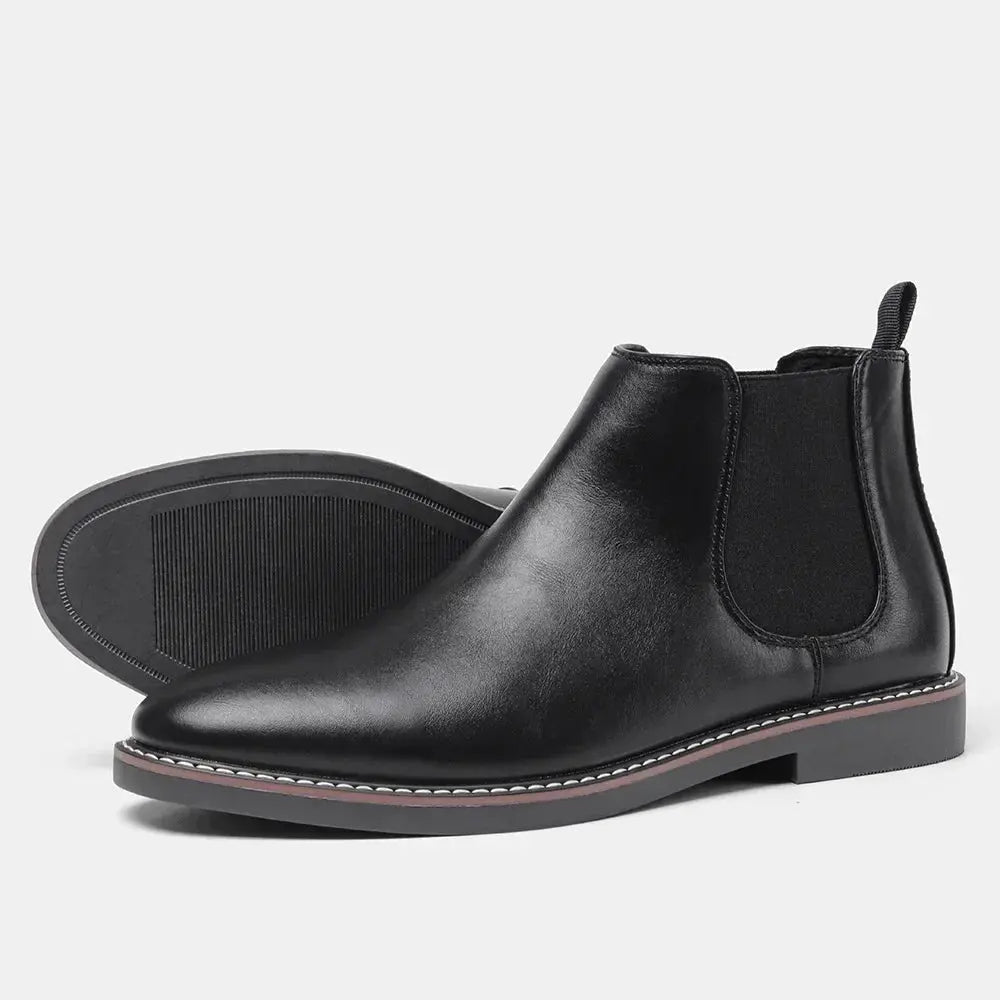 Men's Chelsea Boots British Casual Men's Leather Shoes Men's Motorcycle Boots Men Boots  Pre2brand 2-45