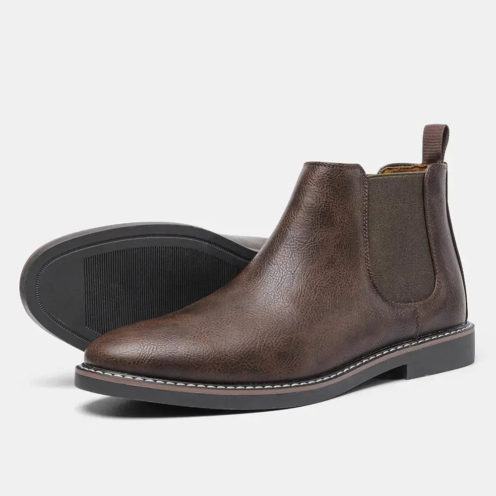 Men's Chelsea Boots British Casual Men's Leather Shoes Men's Motorcycle Boots Men Boots  Pre2brand 3-45
