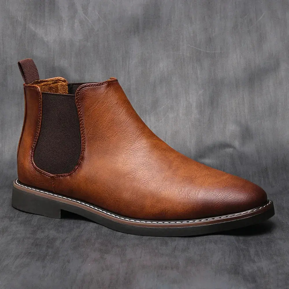 Men's Chelsea Boots British Casual Men's Leather Shoes Men's Motorcycle Boots Men Boots  Pre2brand 1-45