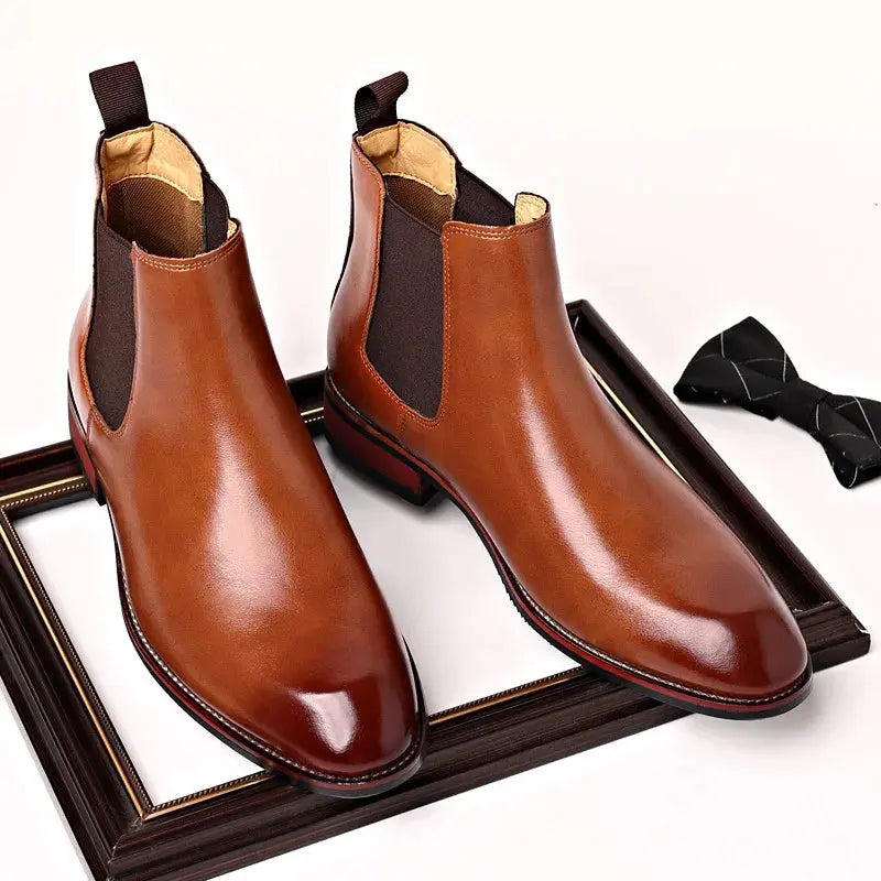 Men's Classic Retro Chelsea Boots Mens Fashion Leather Ankle Boots Men British Style Short Boots High-top Casual Shoes - Pre2brand