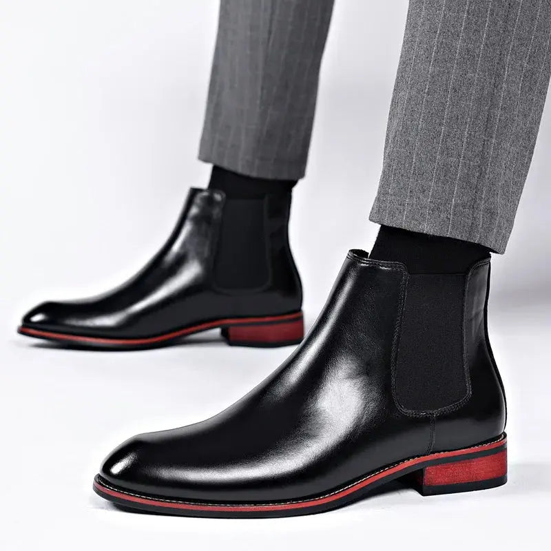 Men's Classic Retro Chelsea Boots Mens Fashion Leather Ankle Boots Men British Style Short Boots High-top Casual Shoes - Pre2brand