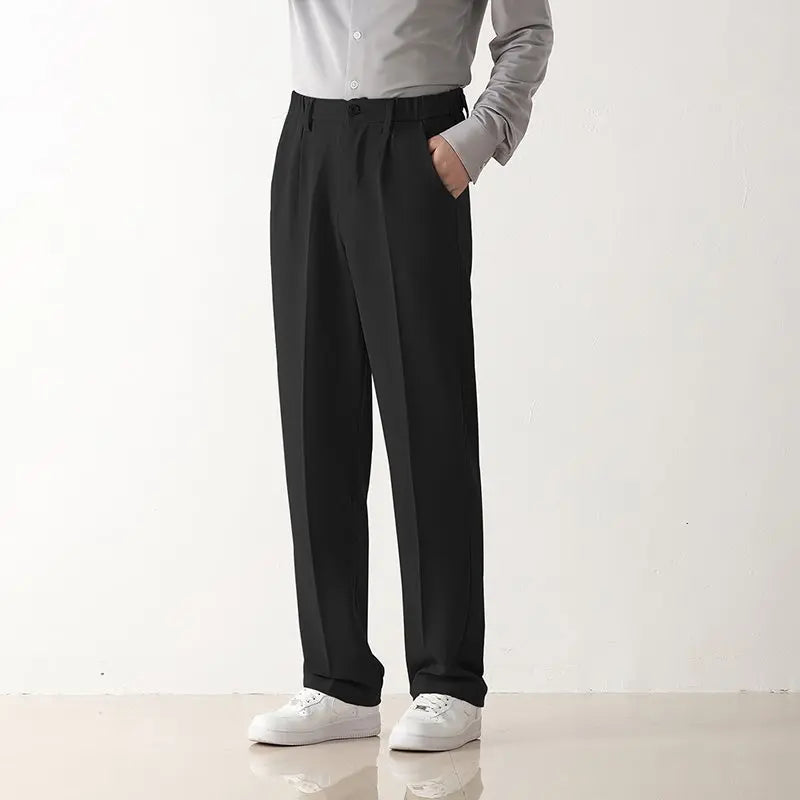 Men's Fashion And Comfort High-grade Loose Formal Trousers  Pre2brand Black-Summer-Thin-3XL