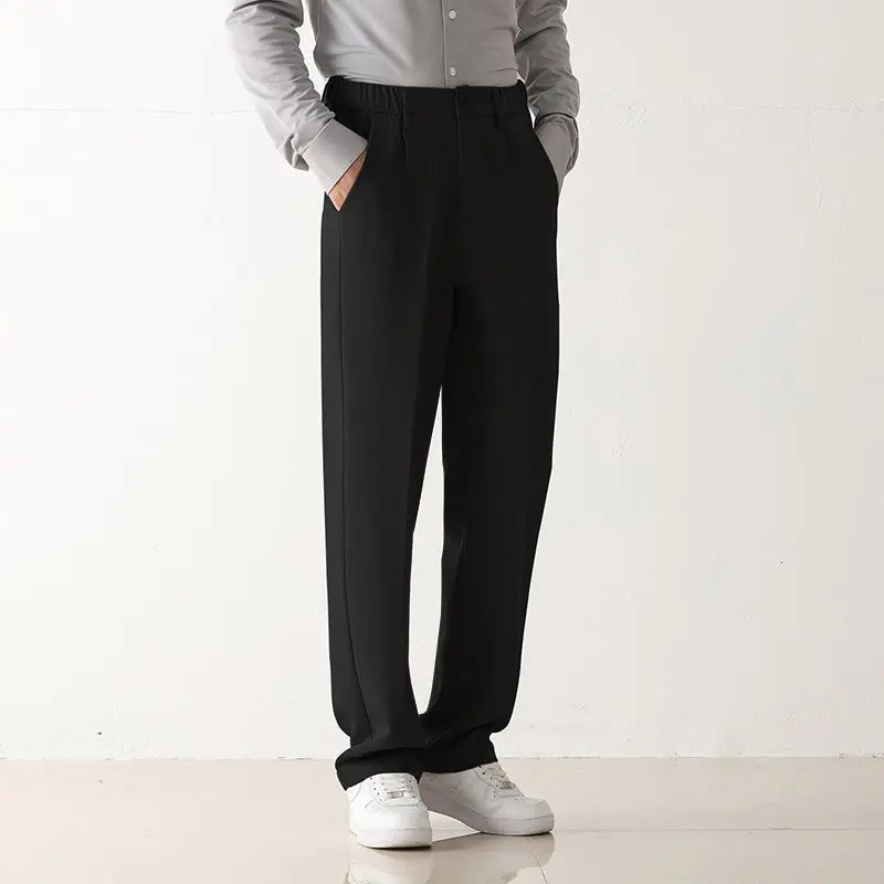 Men's Fashion And Comfort High-grade Loose Formal Trousers  Pre2brand Black-With-Extra-Lining-3XL