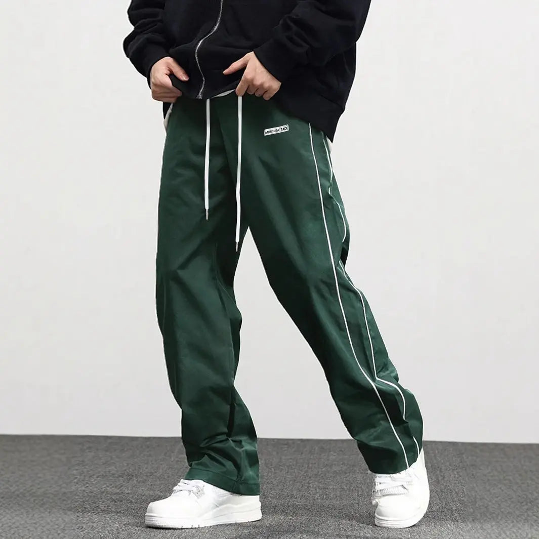 Men's Fashionable Retro Leisure Tappered Trousers Men's Loose Cargo Pants With Side Pockets Long Pants Trousers For Street Everyday Jogger Out  Pre2brand Dark-Green-XXXL