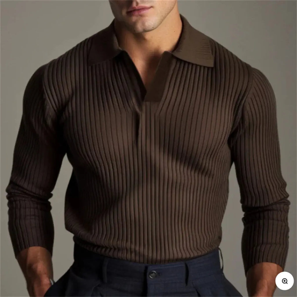 Men's Four-way Stretch Polo Shirt  Pre2brand Brown-XL