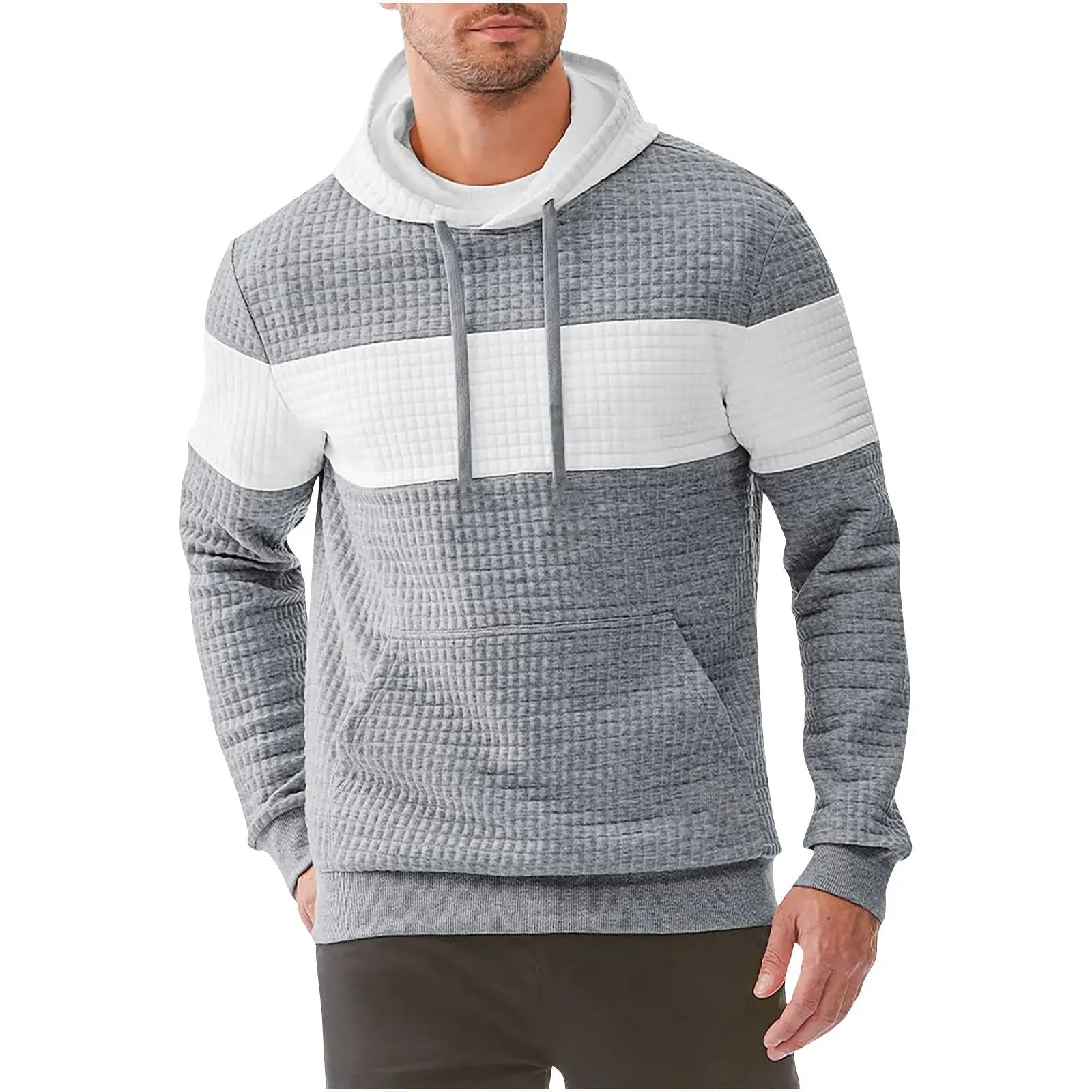 Men's Hooded Long-sleeved Sweater Drawstring  Pre2brand