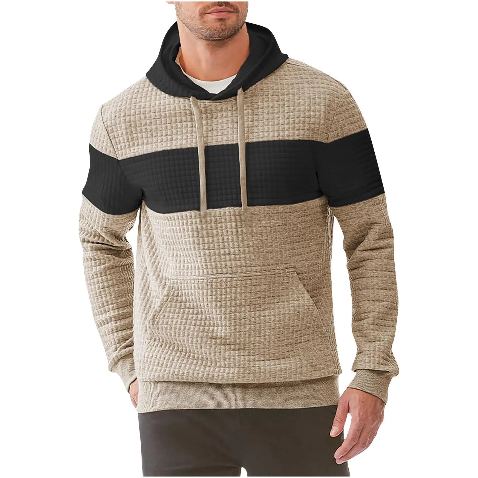 Men's Hooded Long-sleeved Sweater Drawstring  Pre2brand