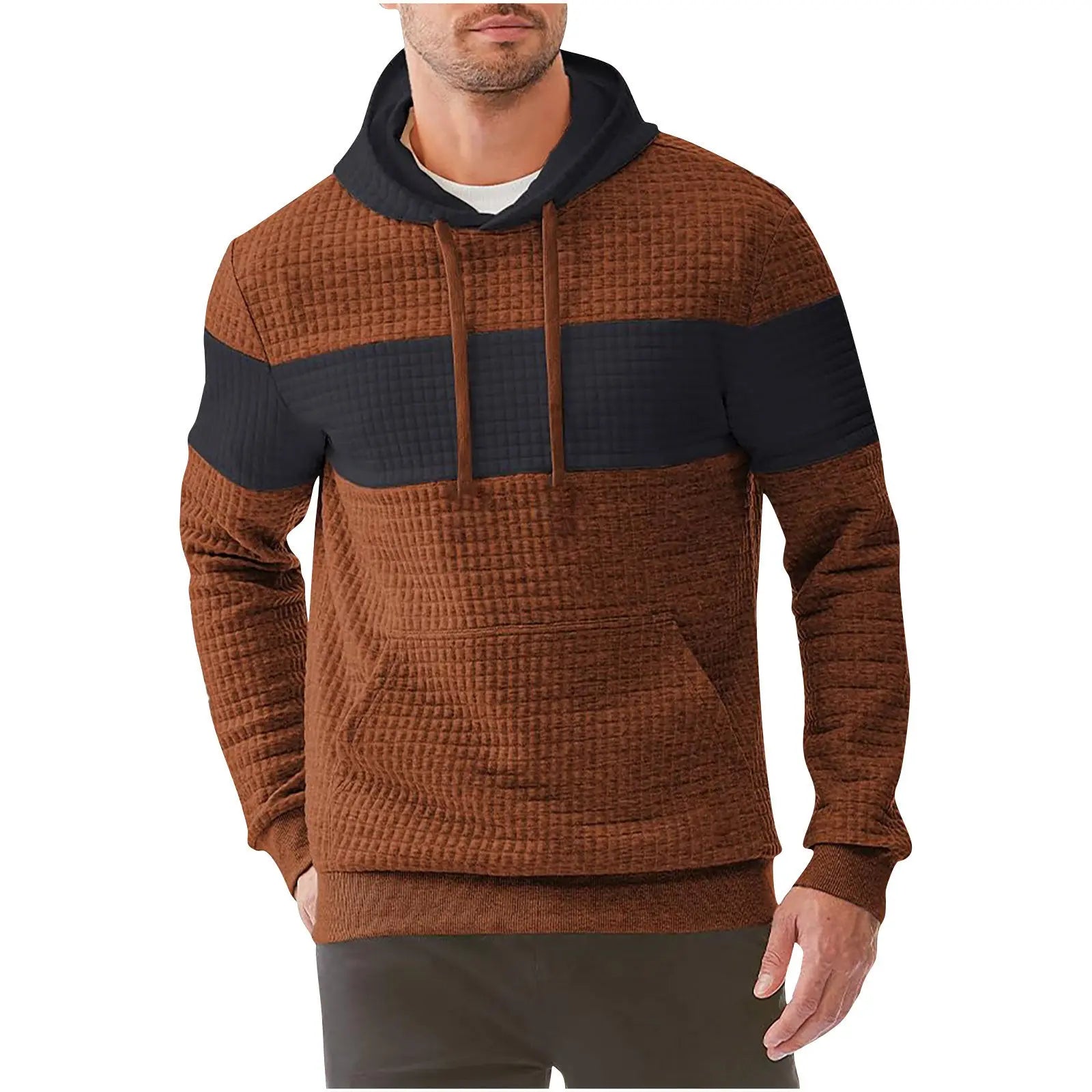 Men's Hooded Long-sleeved Sweater Drawstring  Pre2brand