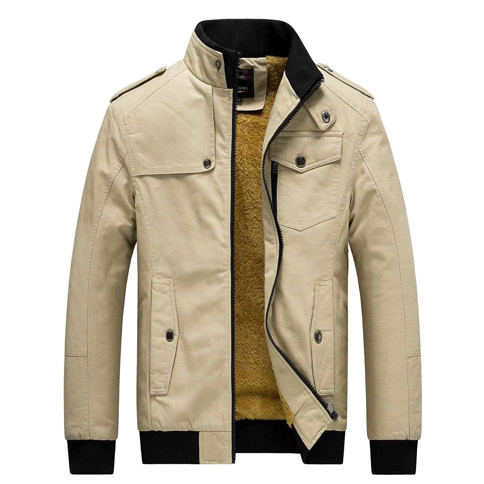 Men's Jacket Fleece-lined Thickened Slim Fit Coat  Pre2brand
