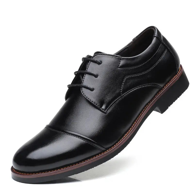 Men's Leather Shoes Plus Size Business Casual Laces - Pre2brand