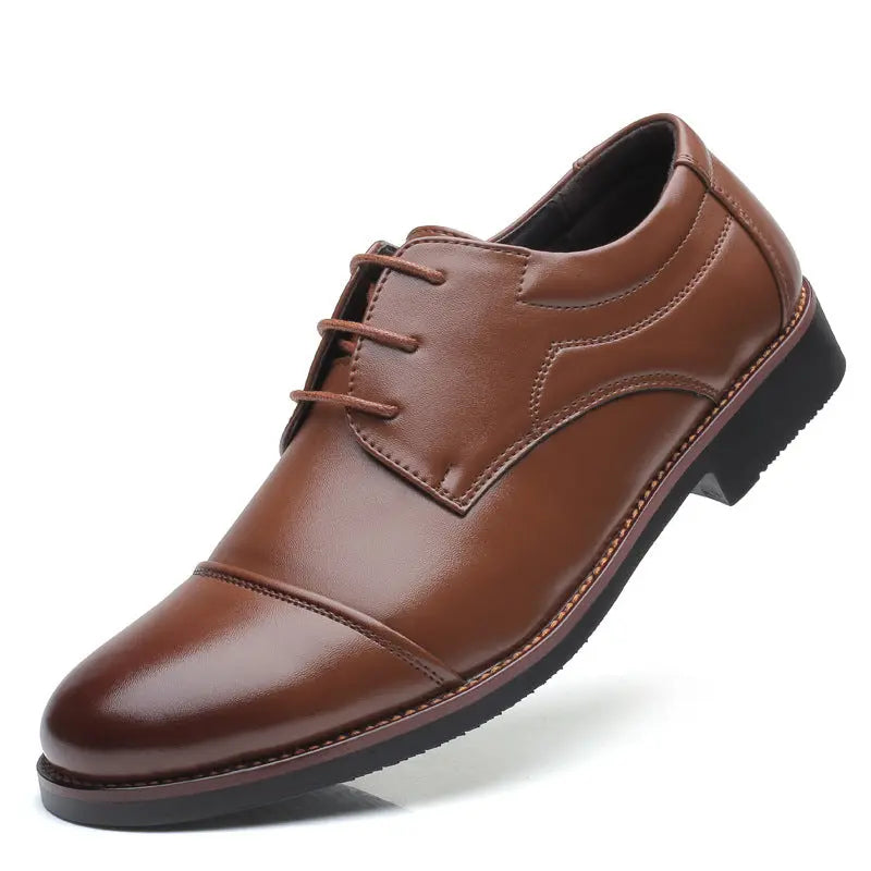Men's Leather Shoes Plus Size Business Casual Laces - Pre2brand