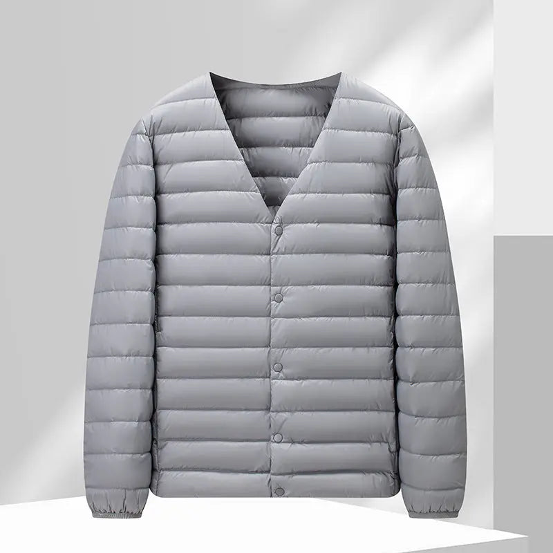 Men's Lightweight Down Jacket Two-piece Wear Classic Fashion  Pre2brand Gray-3XL