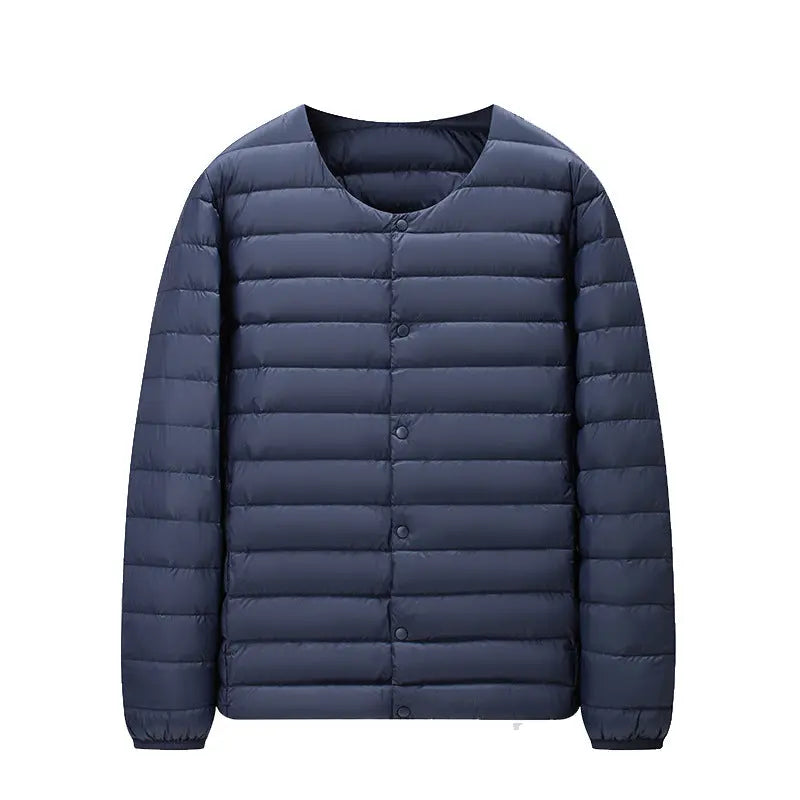 Men's Lightweight Down Jacket Two-piece Wear Classic Fashion  Pre2brand Round-Neck-In-Dark-Blue-3XL