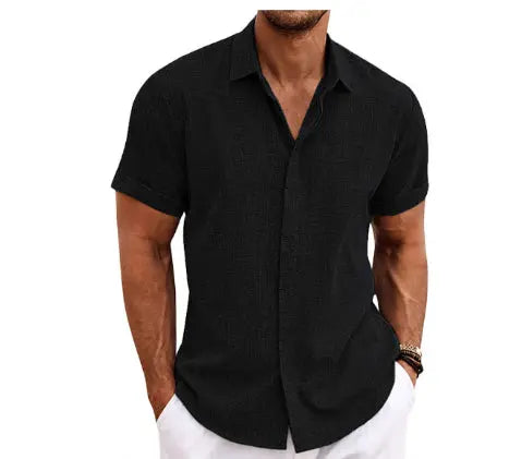 Men's Linen Short Sleeved T-shirt Loose Fitting - Pre2brand