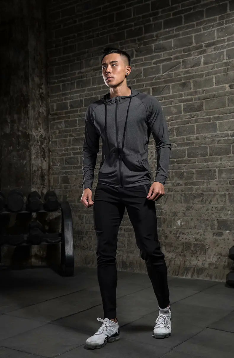 Men's Long-sleeved Stretch Tight Fitness Training Suit - Pre2brand