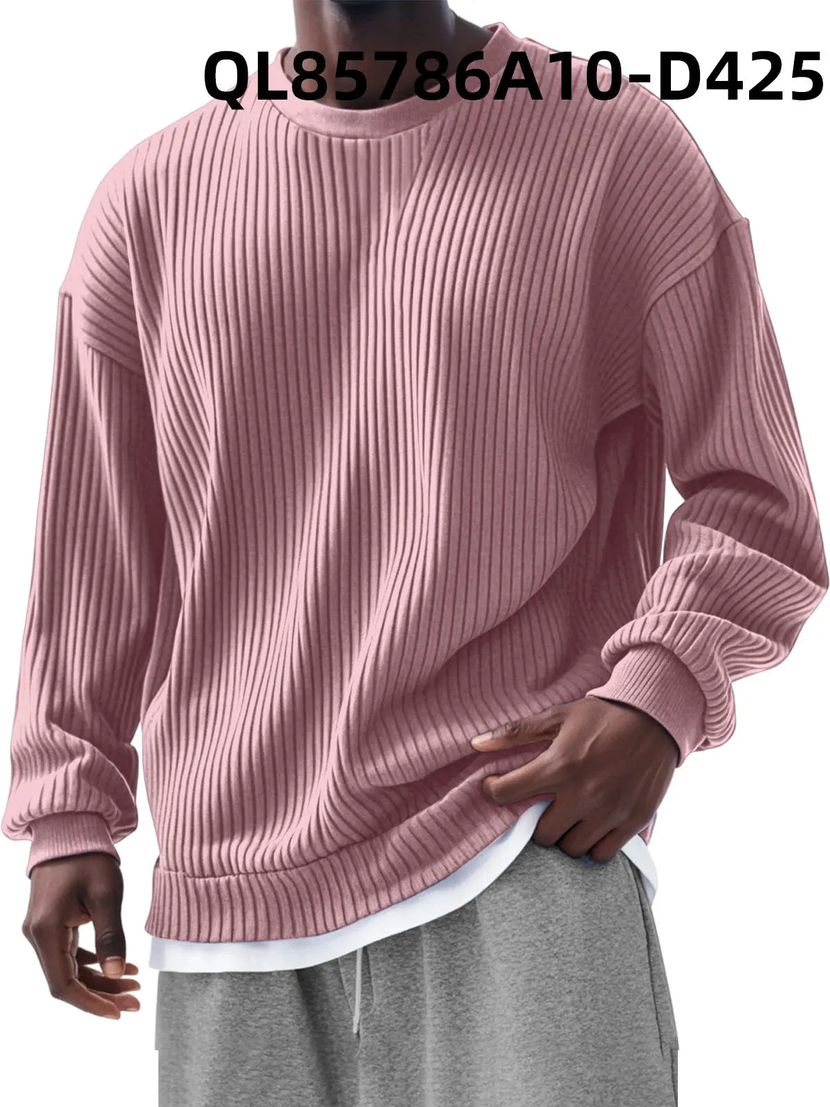 Men's Loose Trendy Long Sleeve Round Neck Top  Pre2brand 1-Style-4XL