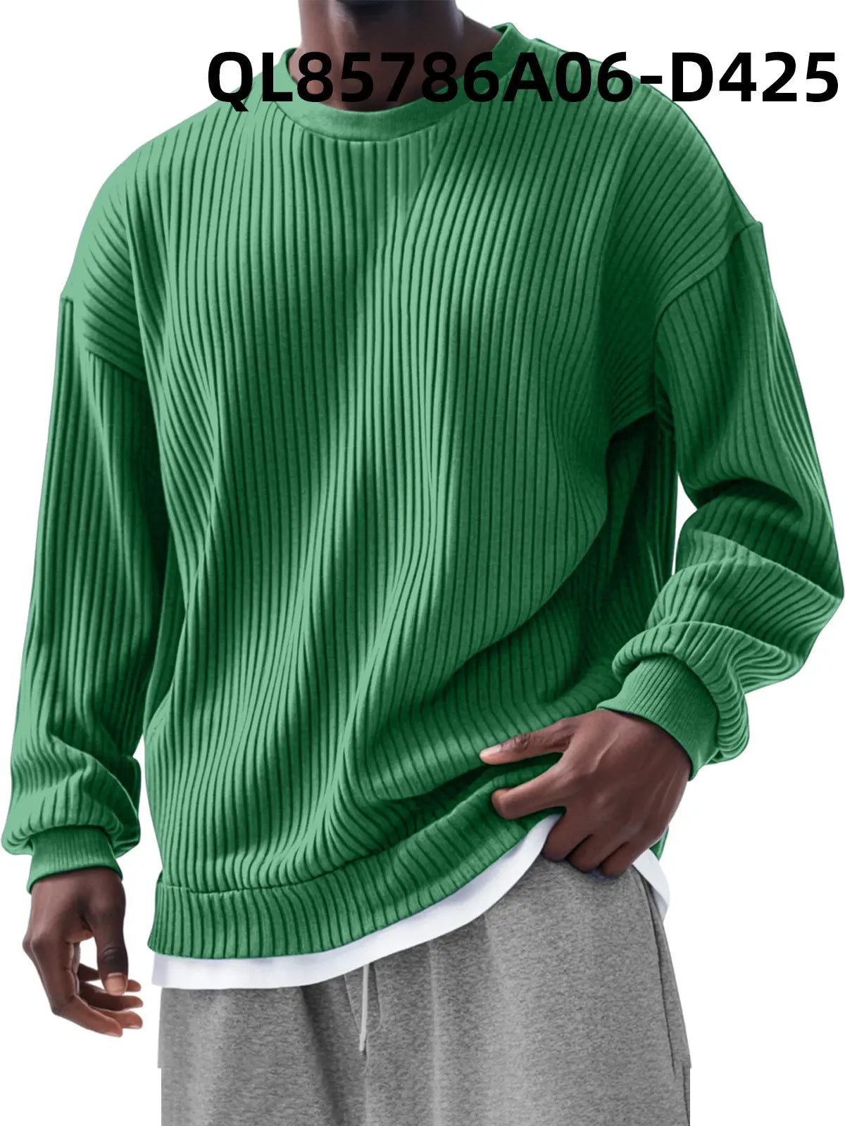 Men's Loose Trendy Long Sleeve Round Neck Top  Pre2brand 5-Models-4XL