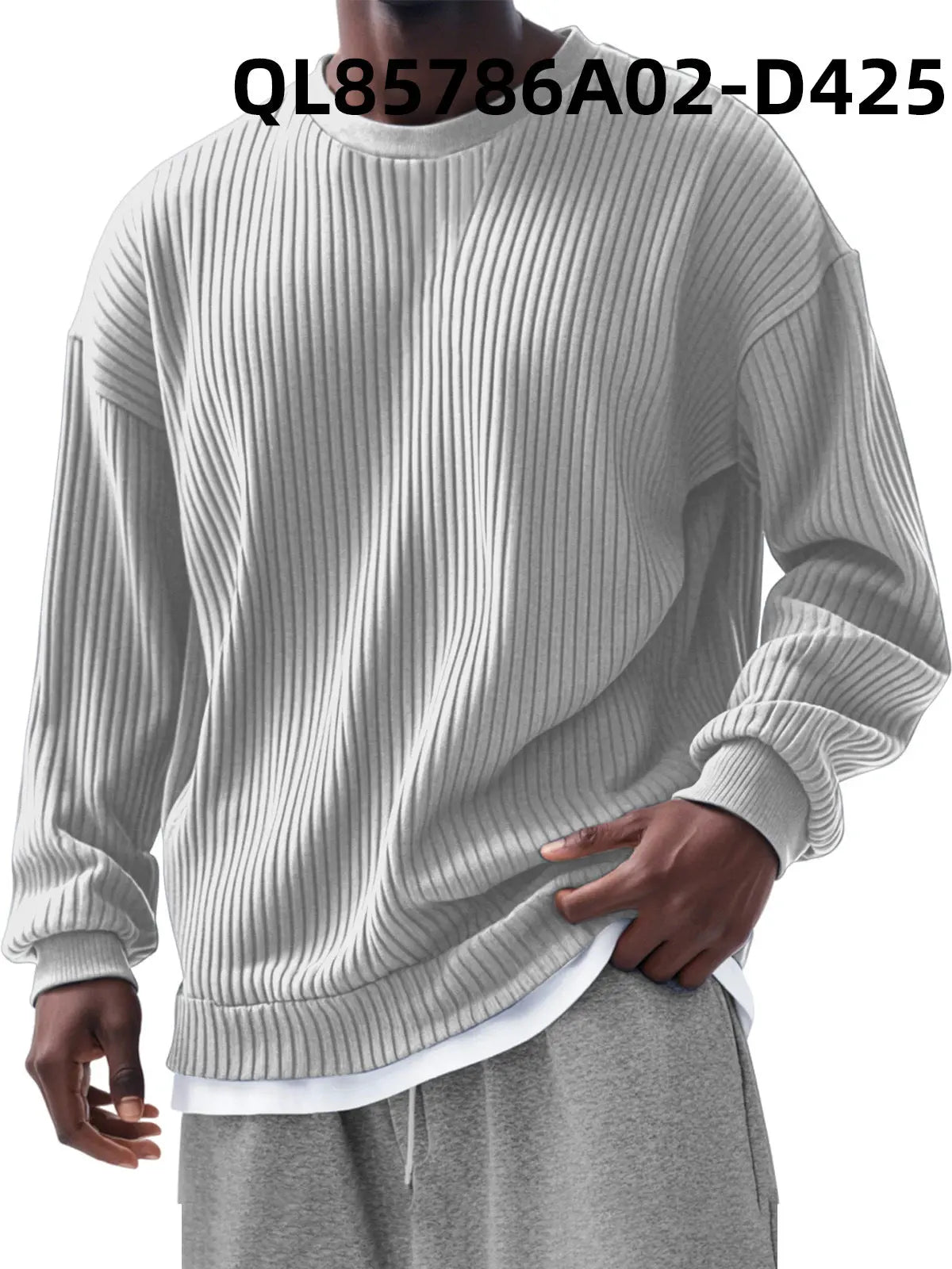 Men's Loose Trendy Long Sleeve Round Neck Top  Pre2brand 8style-4XL