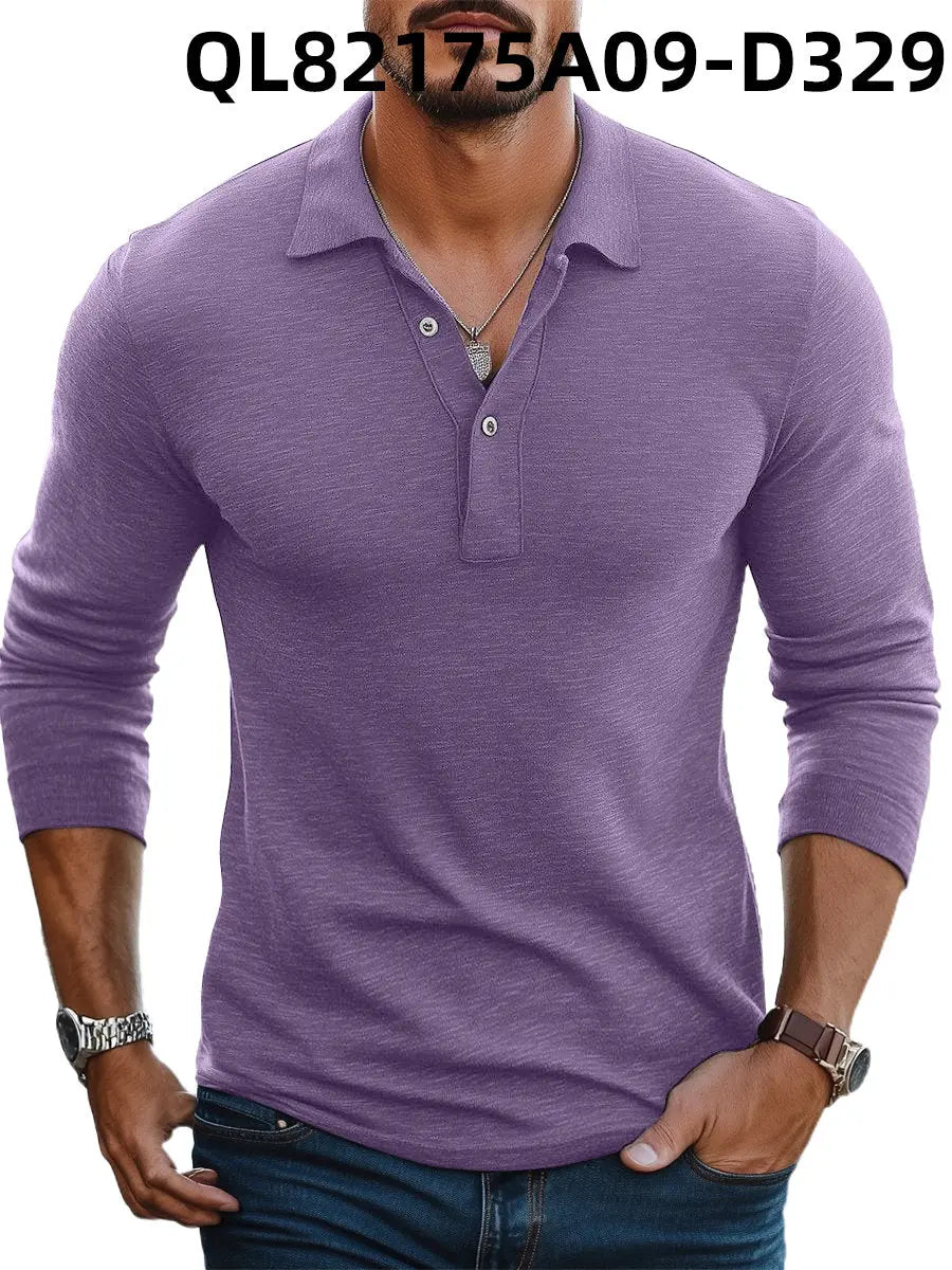 Men's Loose Trendy Short Sleeve Lapel Shirt  Pre2brand 2-Models-D329-White-Line-5XL