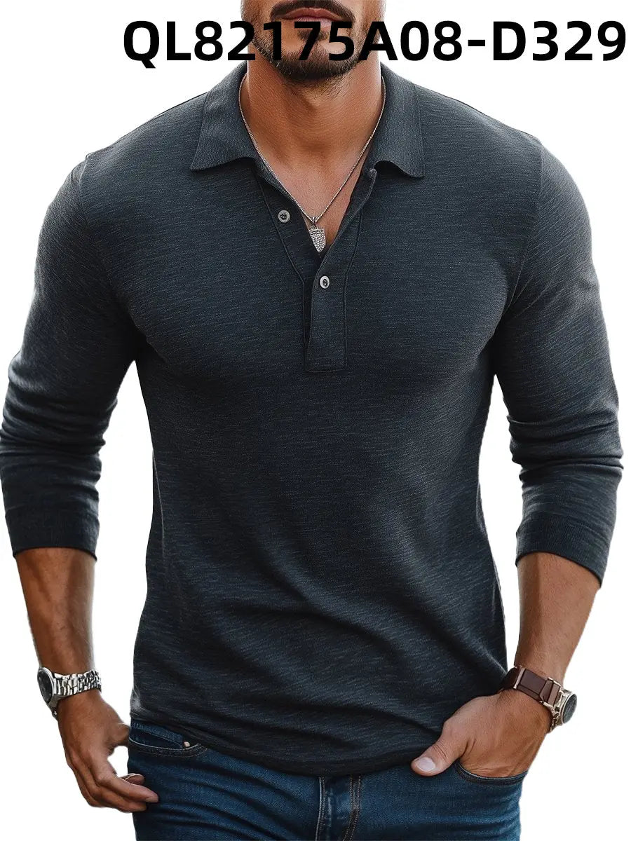 Men's Loose Trendy Short Sleeve Lapel Shirt  Pre2brand 3-Models-D329-Black-Line-5XL