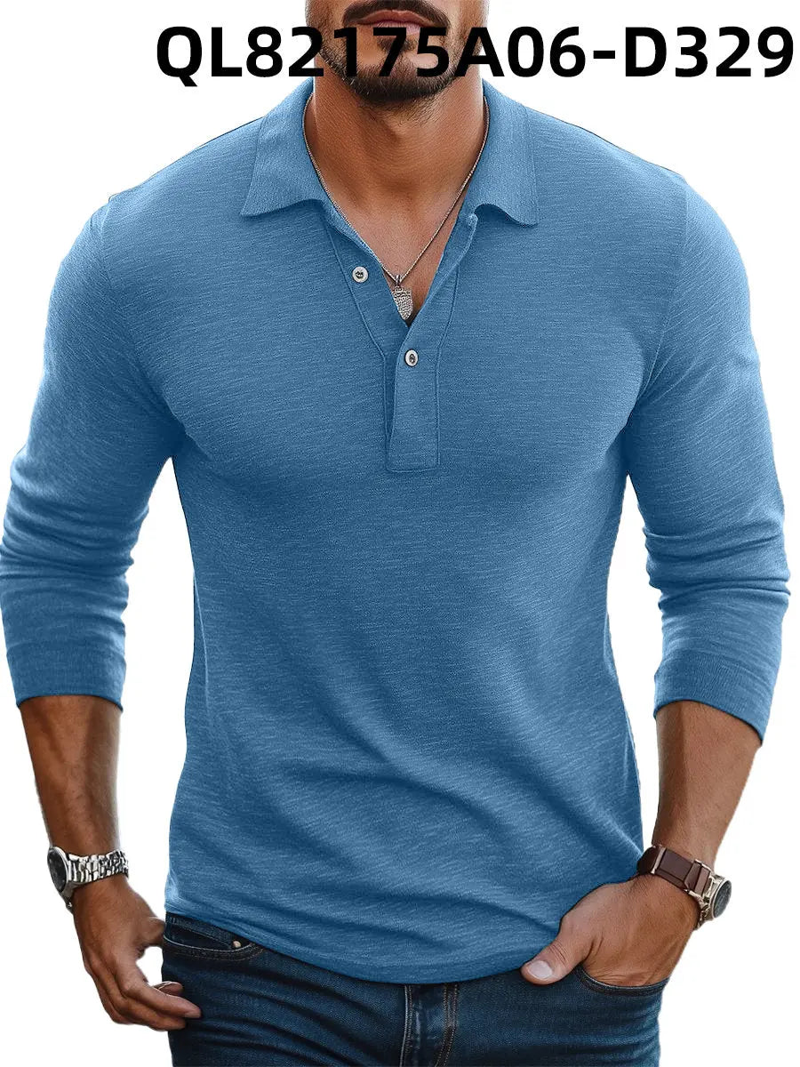 Men's Loose Trendy Short Sleeve Lapel Shirt  Pre2brand 6-Models-D329-White-Line-5XL