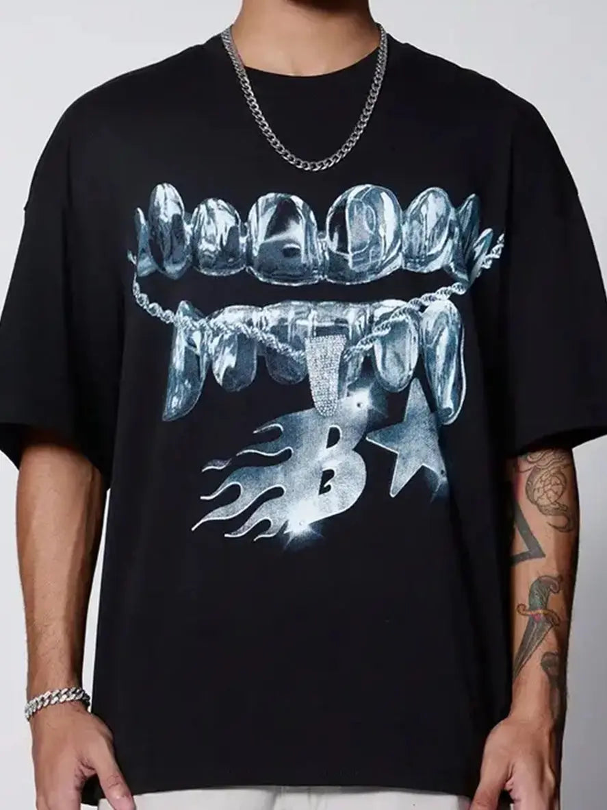 Men's Patterned Printed T-shirt, Summer Casual Short Sleeved T-shirt - Pre2brand