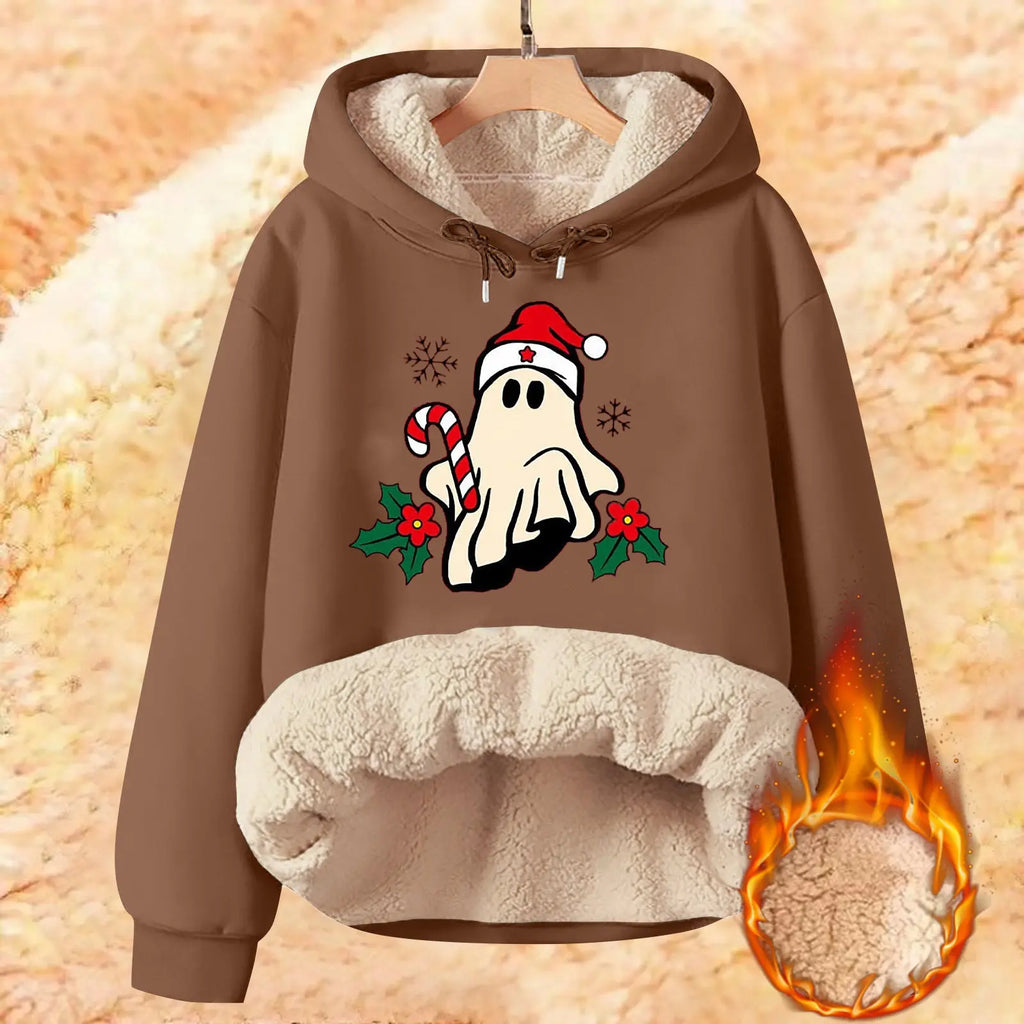 Men's Plus Size Loose Thermal Hooded Sweatshirt  Pre2brand Brown-5XL