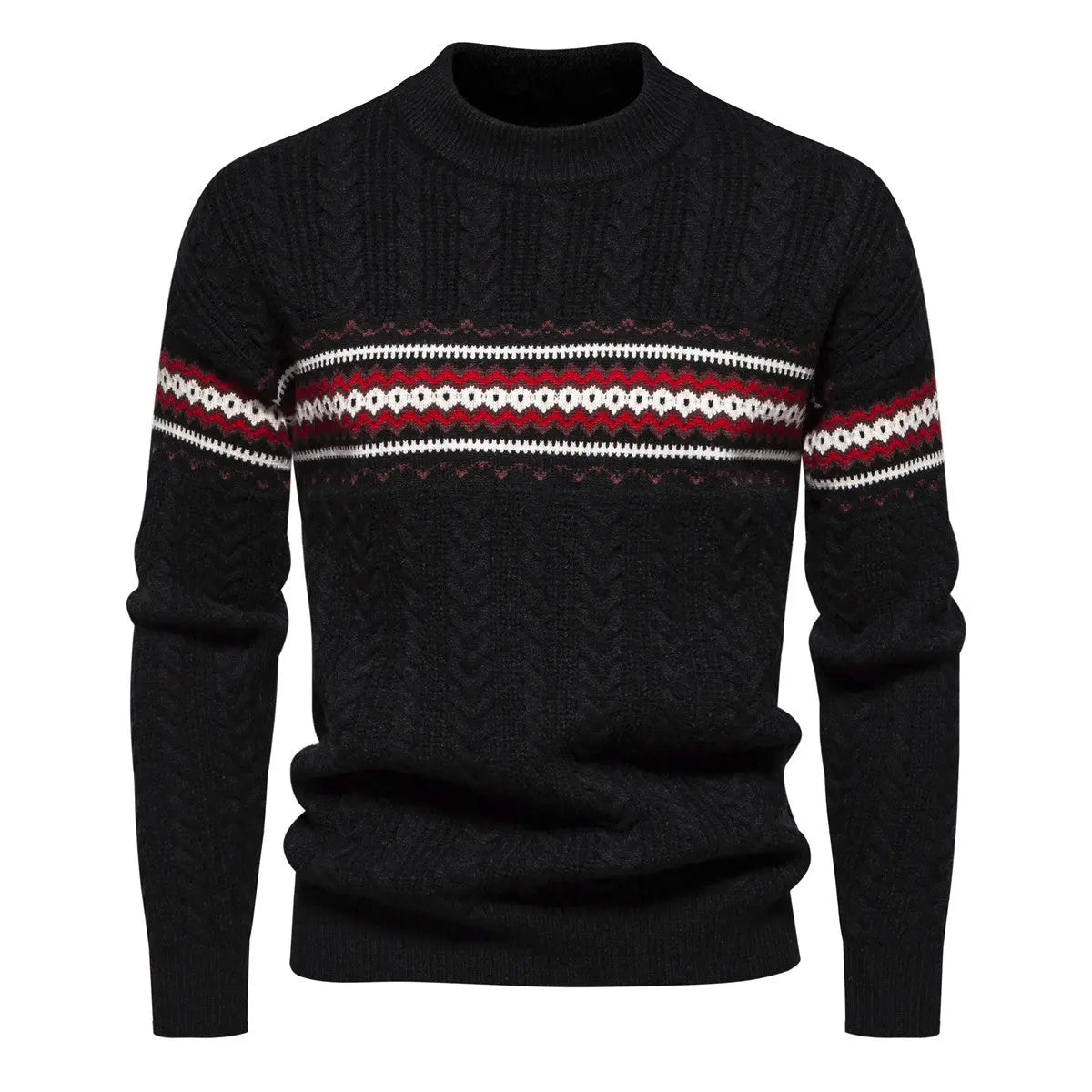 Men's Round Neck Pullover Print Casual Sweater  Pre2brand