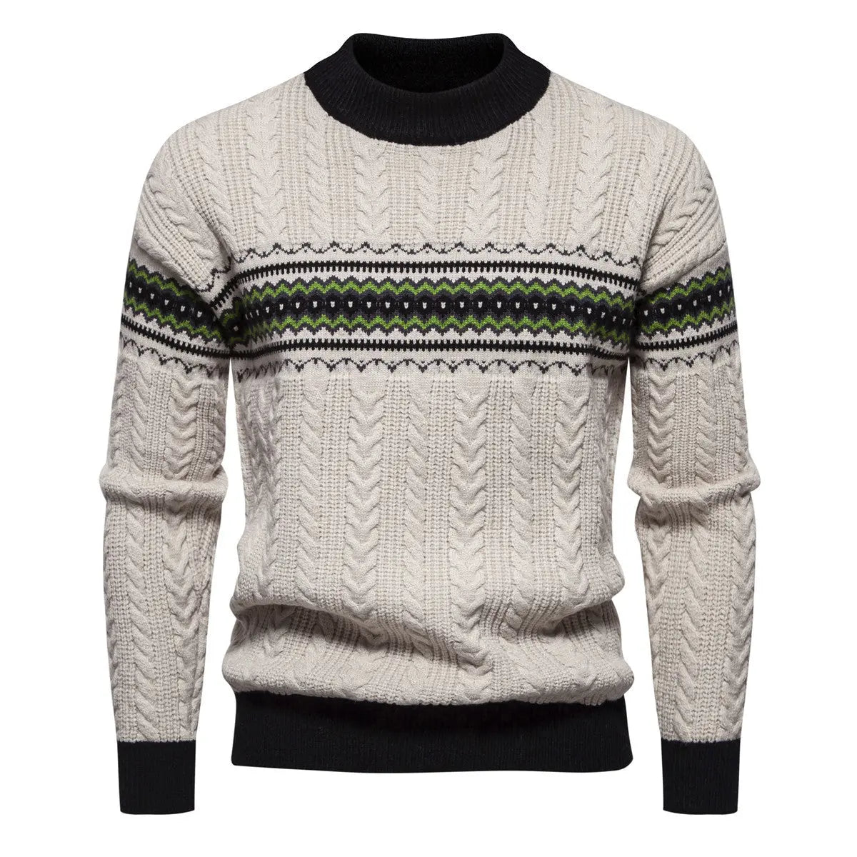 Men's Round Neck Pullover Print Casual Sweater  Pre2brand