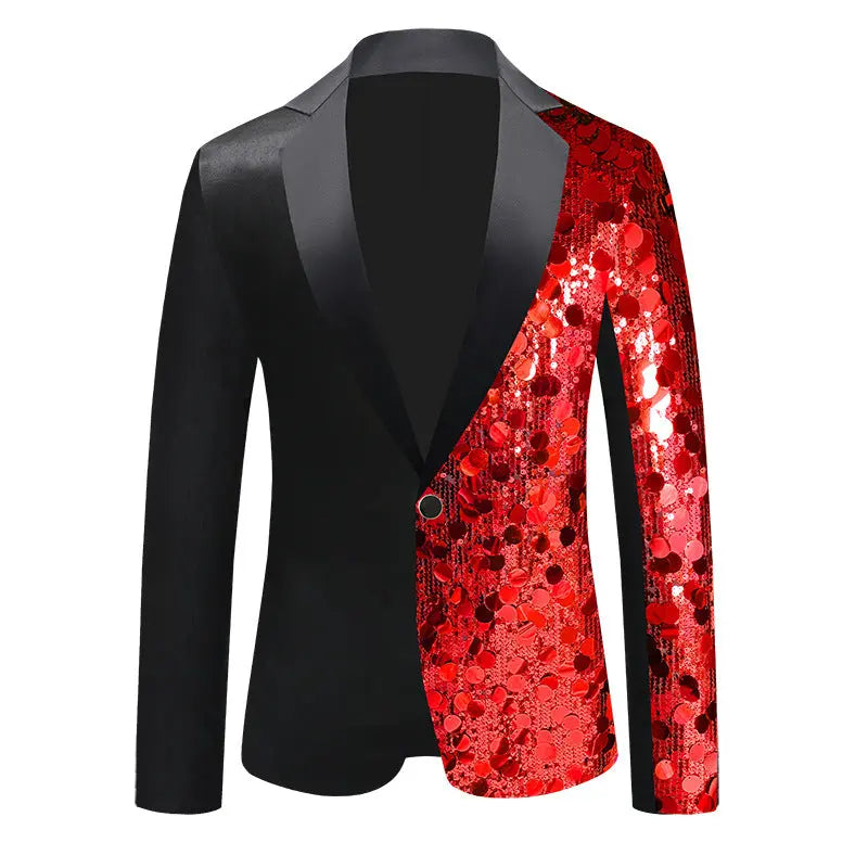 Men's Sequined Suit Jacket Dance Dress  Pre2brand Red-Wilhelmy-US-50