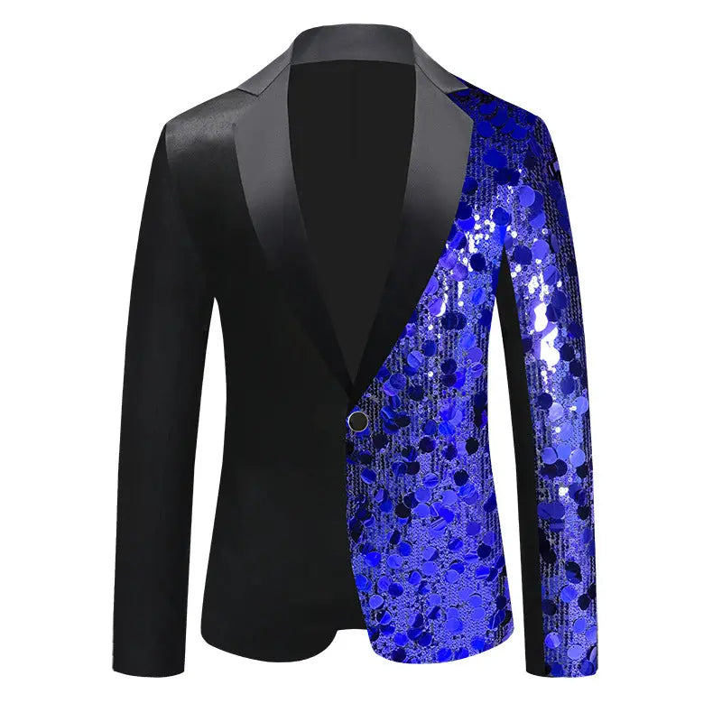 Men's Sequined Suit Jacket Dance Dress  Pre2brand Blue-Wilhelmy-US-50