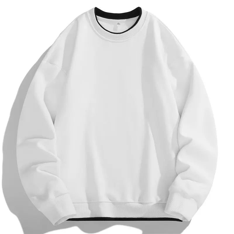 Men's Simple Casual Loose Round Neck Sweater  Pre2brand White-4XL