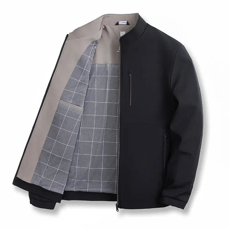 Men's Solid Color Jacket High-grade Trendy Casual  Pre2brand Black-4XL