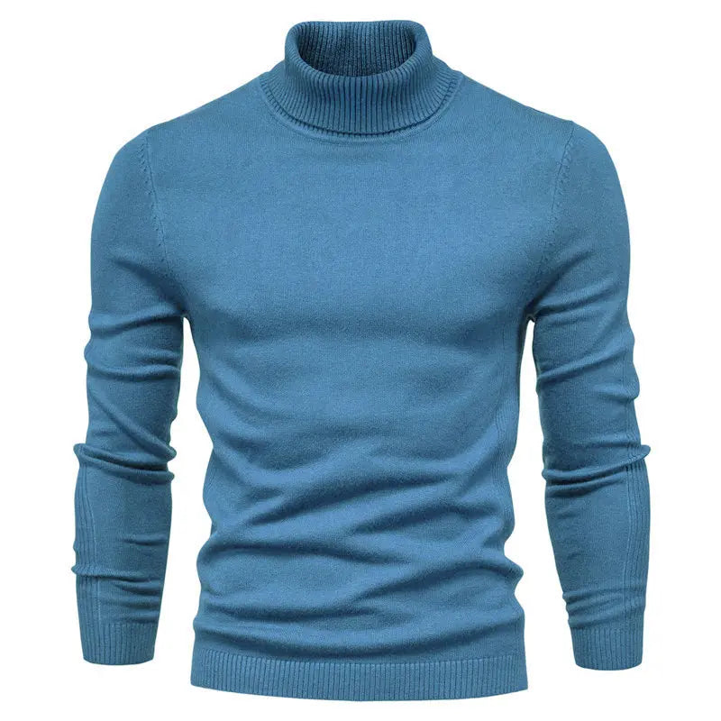 Men's Solid Color Pullover Sweater  Pre2brand Fog-blue-XXXL