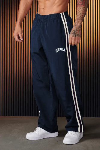 Men's Sports Pants Pairs Of Stitching Printing Leisure  Pre2brand Navy-Blue-XXL