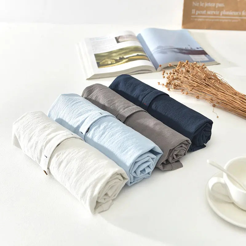 Men's Stand Collar Japanese Ice Silk Linen Short Sleeve T-shirt - Pre2brand