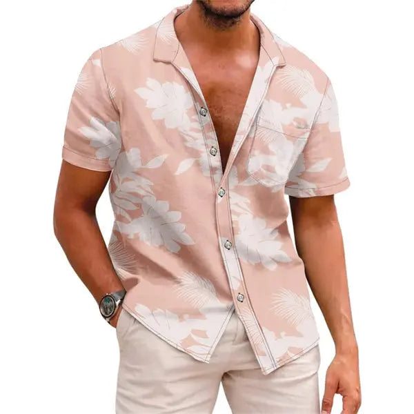 Men's Summer Hawaiian Printed Short Sleeved Shirt  Pre2brand