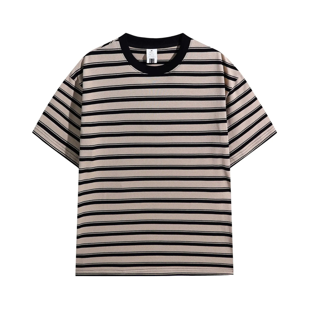 Men's Summer Young Casual Loose Half Sleeve  Pre2brand Pine-Apricotblack-3XL