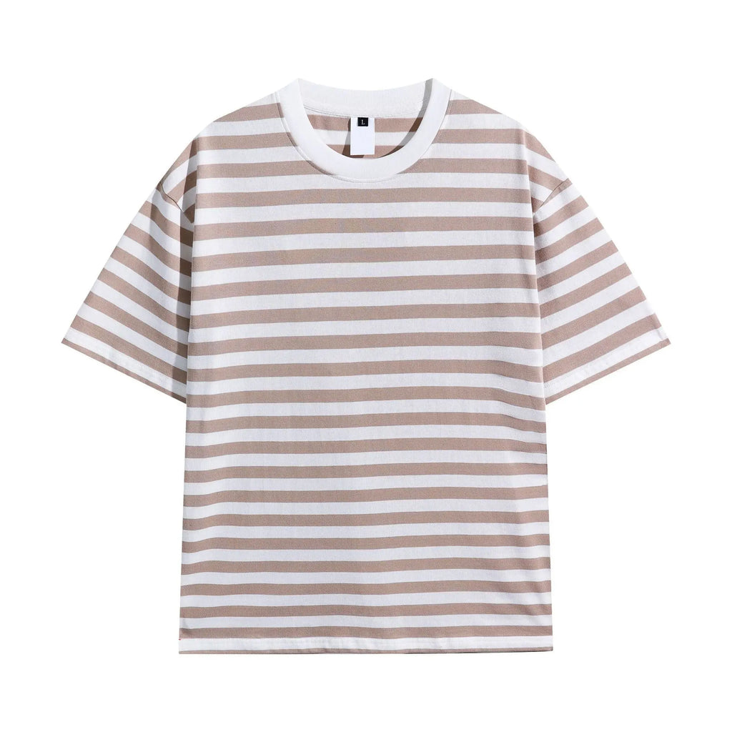 Men's Summer Young Casual Loose Half Sleeve  Pre2brand Light-Apricotbeige-3XL
