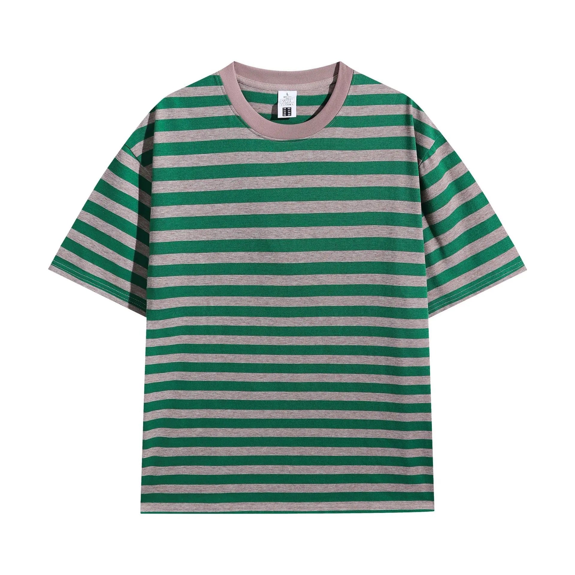 Men's Summer Young Casual Loose Half Sleeve  Pre2brand Bright-GreenDark-Apricot-3XL