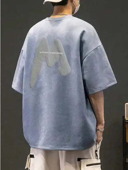 Men's Vintage Foam Printing Round Neck Casual Short Sleeve  Pre2brand TY4265-6XL