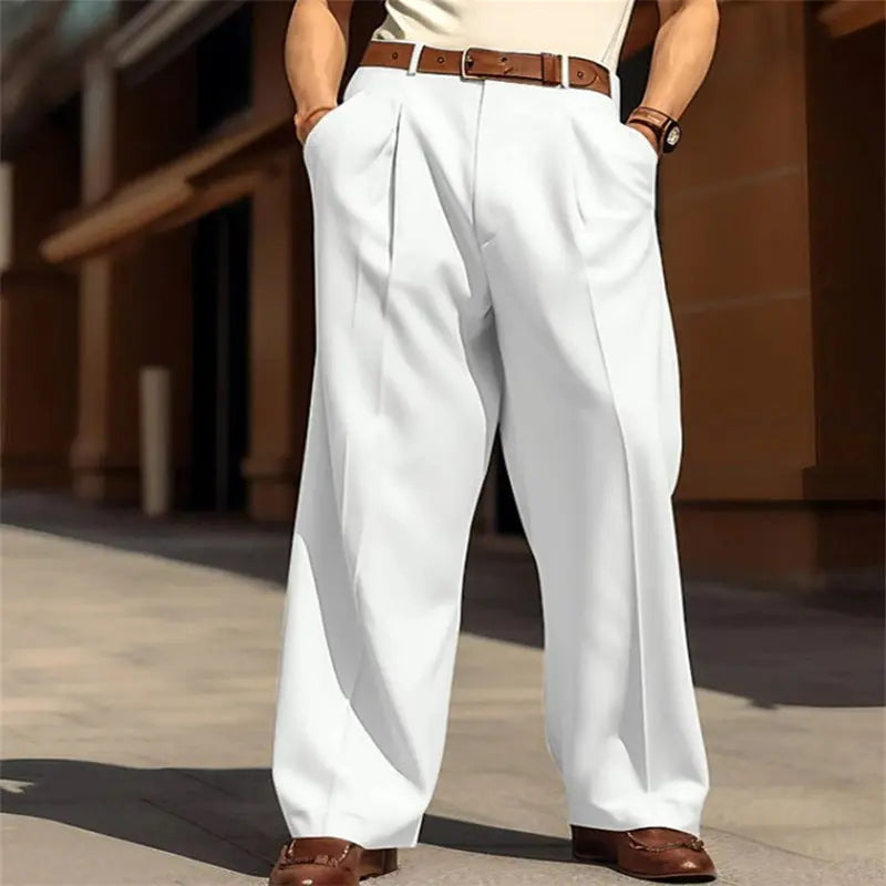Men's Wide Leg Leisure Front Pocket Straight Daily Street Pants  Pre2brand